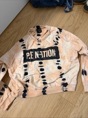 P.E Nation Peach and Black Tie-Dye Logo Sweatshirt